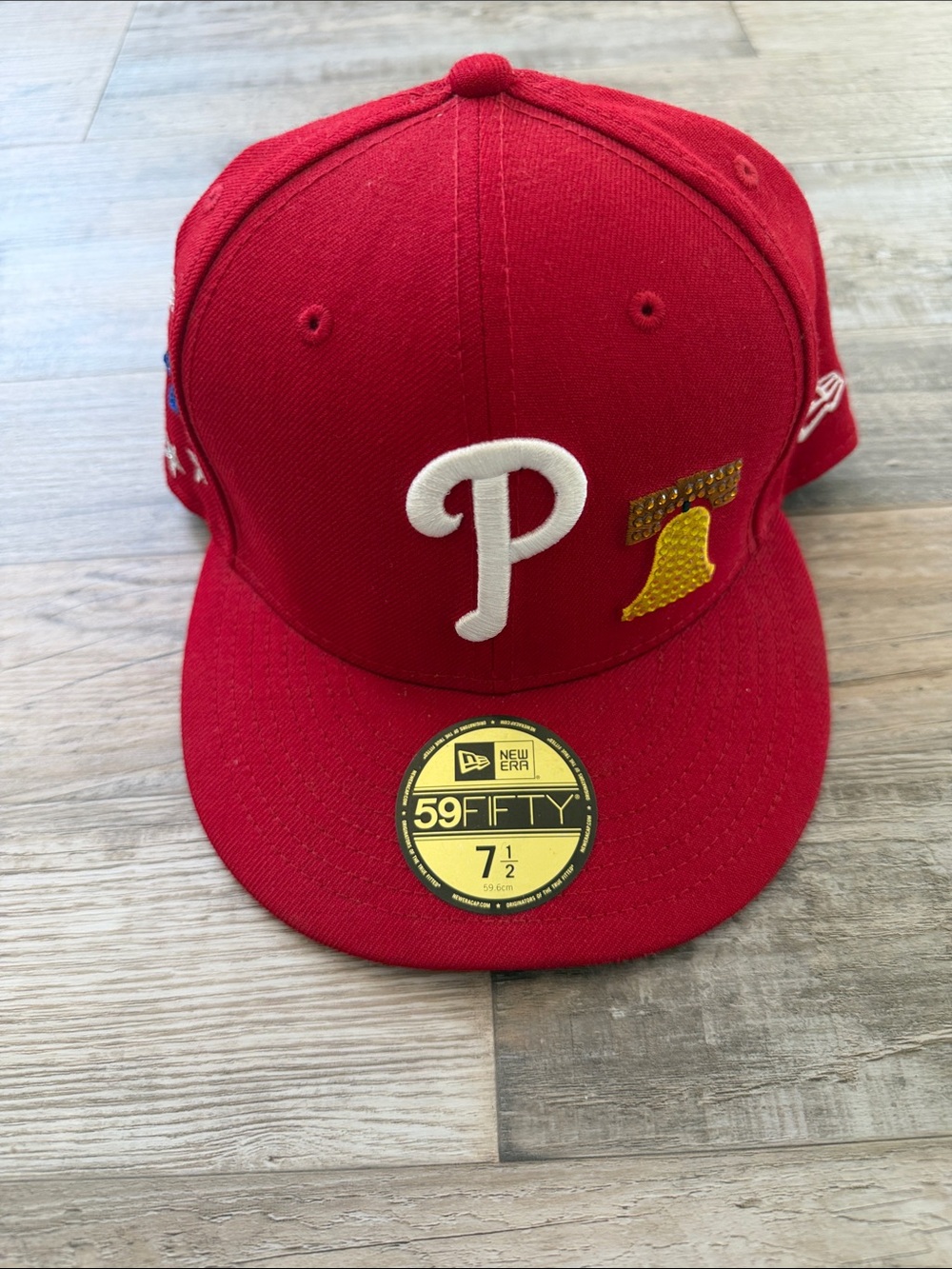 New Era Red Philadelphia Phillies Cap with Gold Bell Accent
